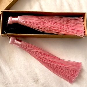 Pink Tassel Earrings